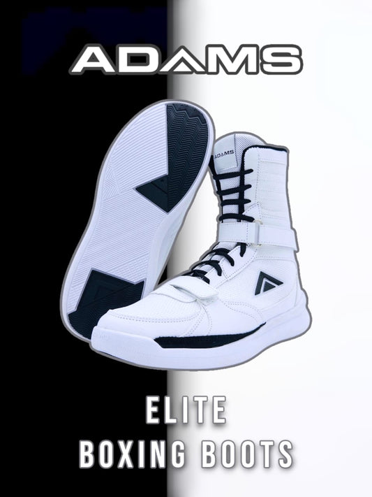 Adams Elite Boxing Boots – White Edition - Sports Fusion Shop