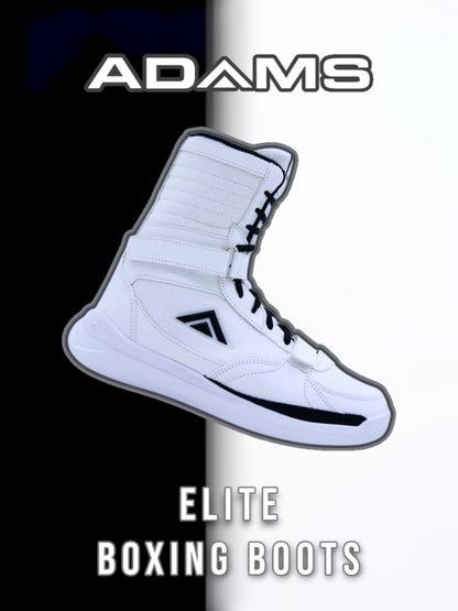 Adams Elite Boxing Boots – White Edition - Sports Fusion Shop