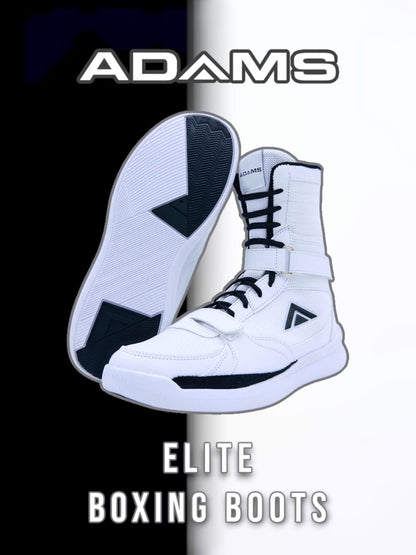 Adams Elite Boxing Boots – White Edition - Sports Fusion Shop